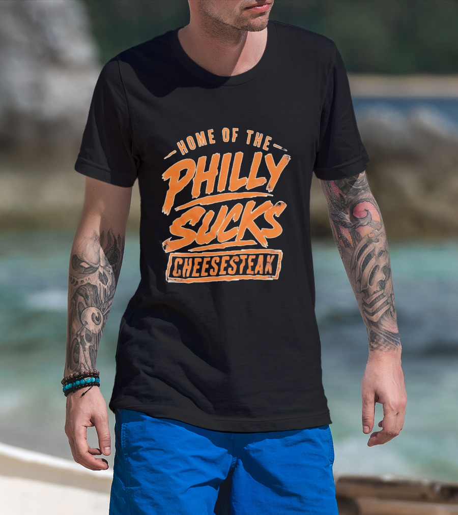Home Of The Philly Sucks Cheesesteak Distressed Grunge T-Shirt