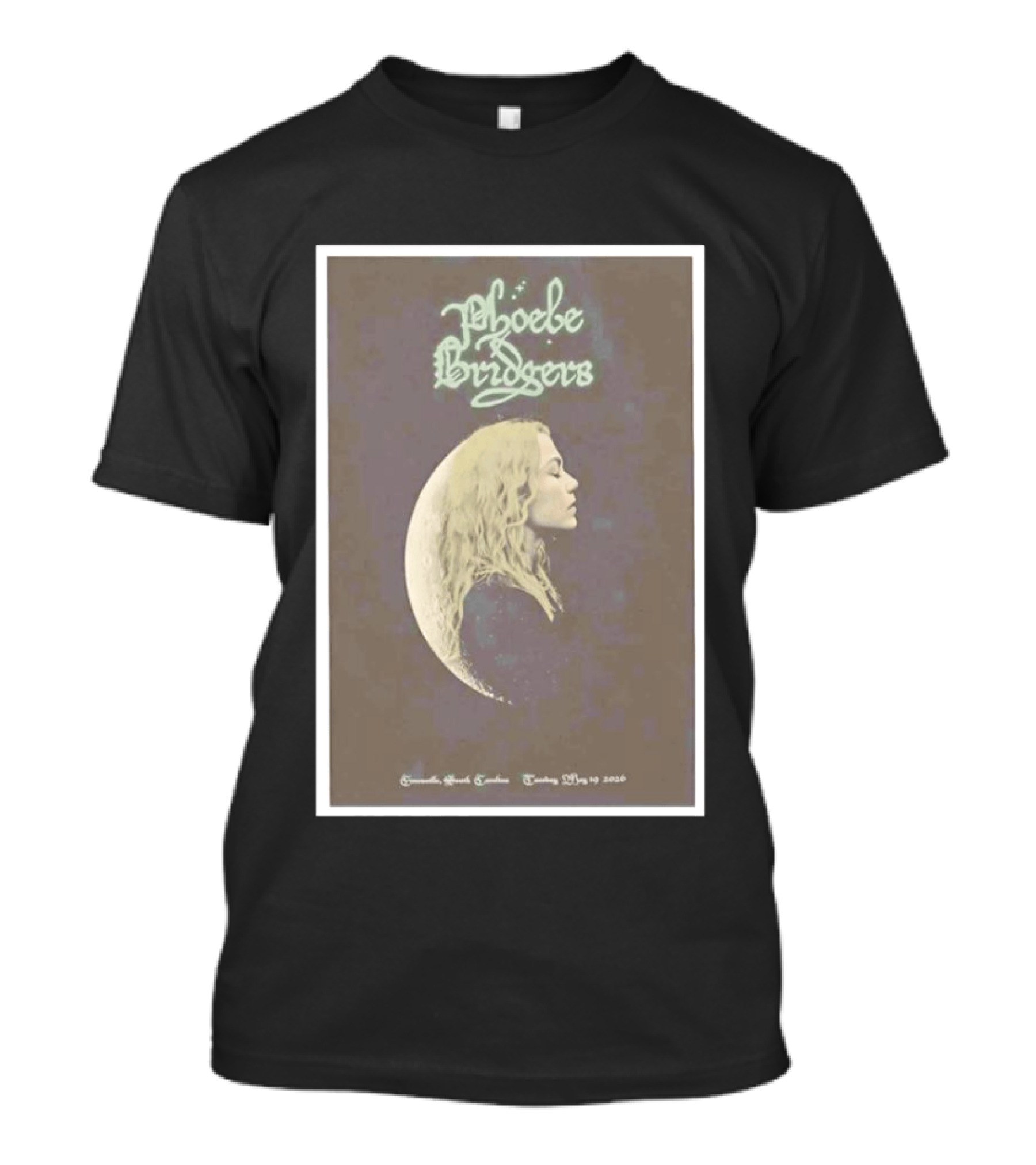 Phoebe Bridgers Moon Profile Greenville South Carolina Tuesday May 19 2026 T-Shirt