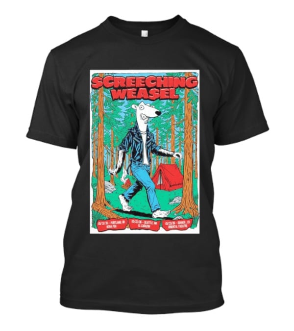 Screeching Weasel Punk Rocker Forest Weasel Tour Portland Seattle Denver T-Shirt