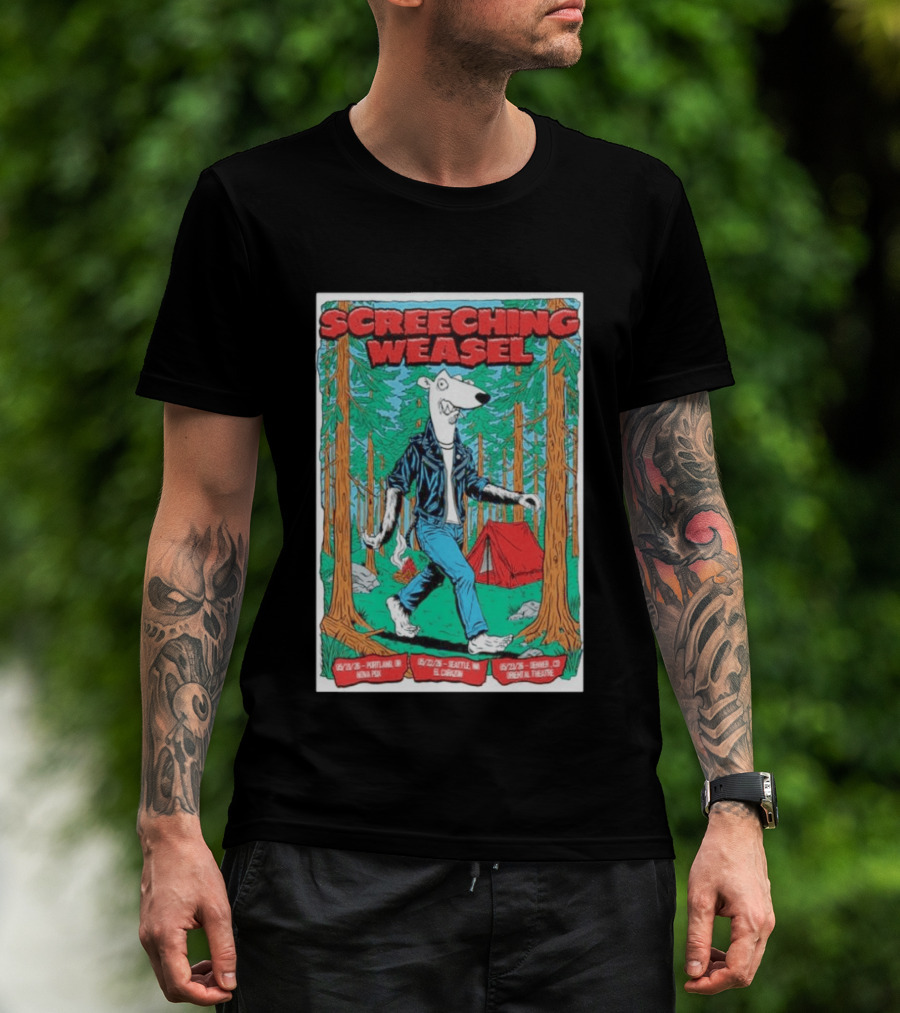 Screeching Weasel Punk Rocker Forest Weasel Tour Portland Seattle Denver T-Shirt