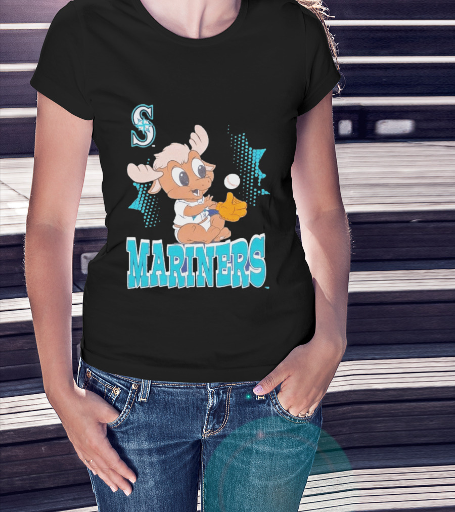 Seattle Mariners Baby Moose Rookie Baseball Glove Mariners T-Shirt