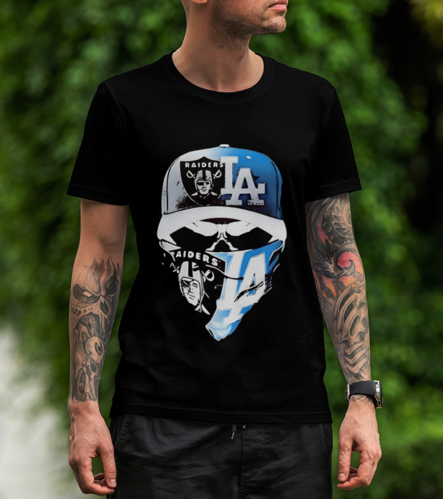Las Vegas Raiders Los Angeles Dodgers Split Raiders LA T-Shirt