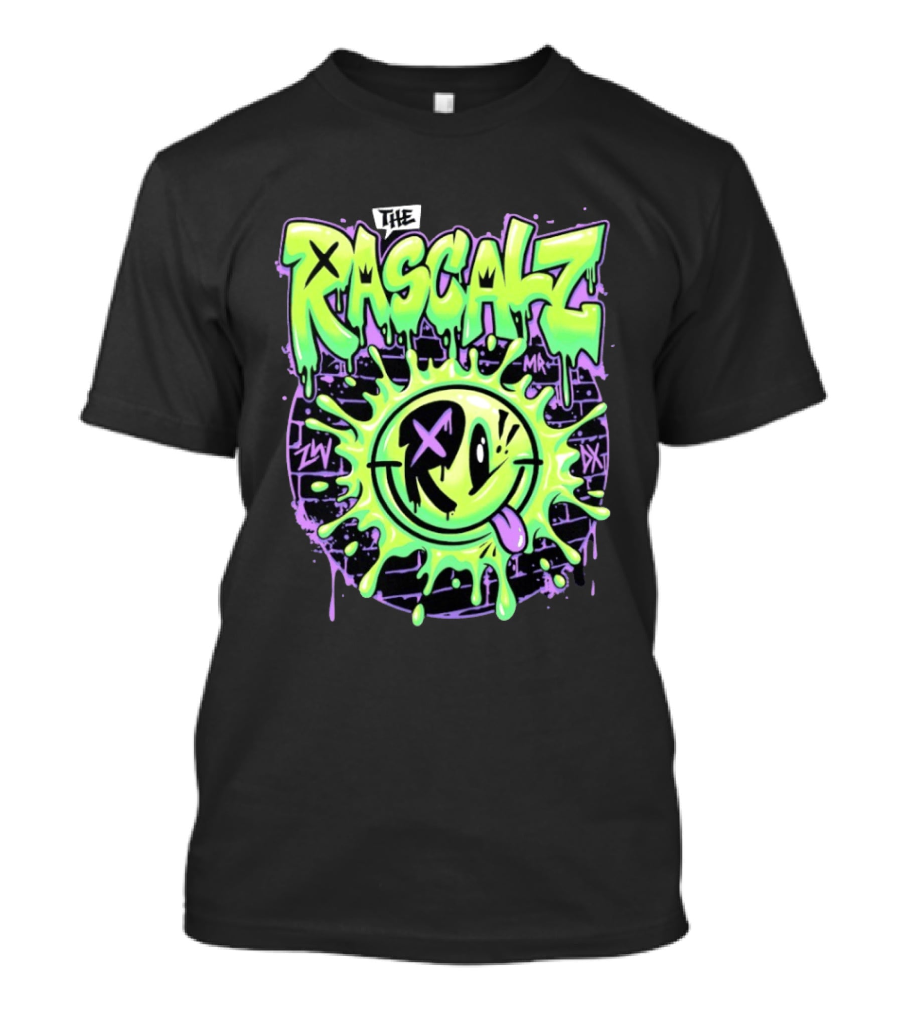 The Rascalz AEW Slime Smiley Graffiti T-Shirt