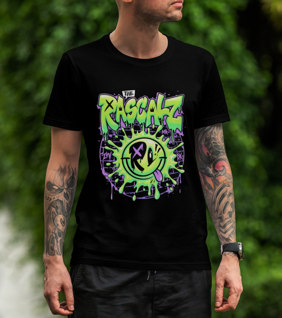 The Rascalz AEW Slime Smiley Graffiti T-Shirt