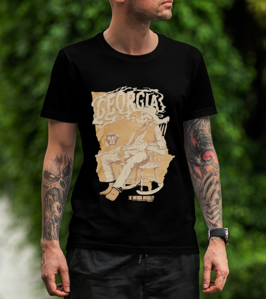 Georgia Skeleton Cowboy Southern Hospitality Tour May 23 MMXXVI T-Shirt