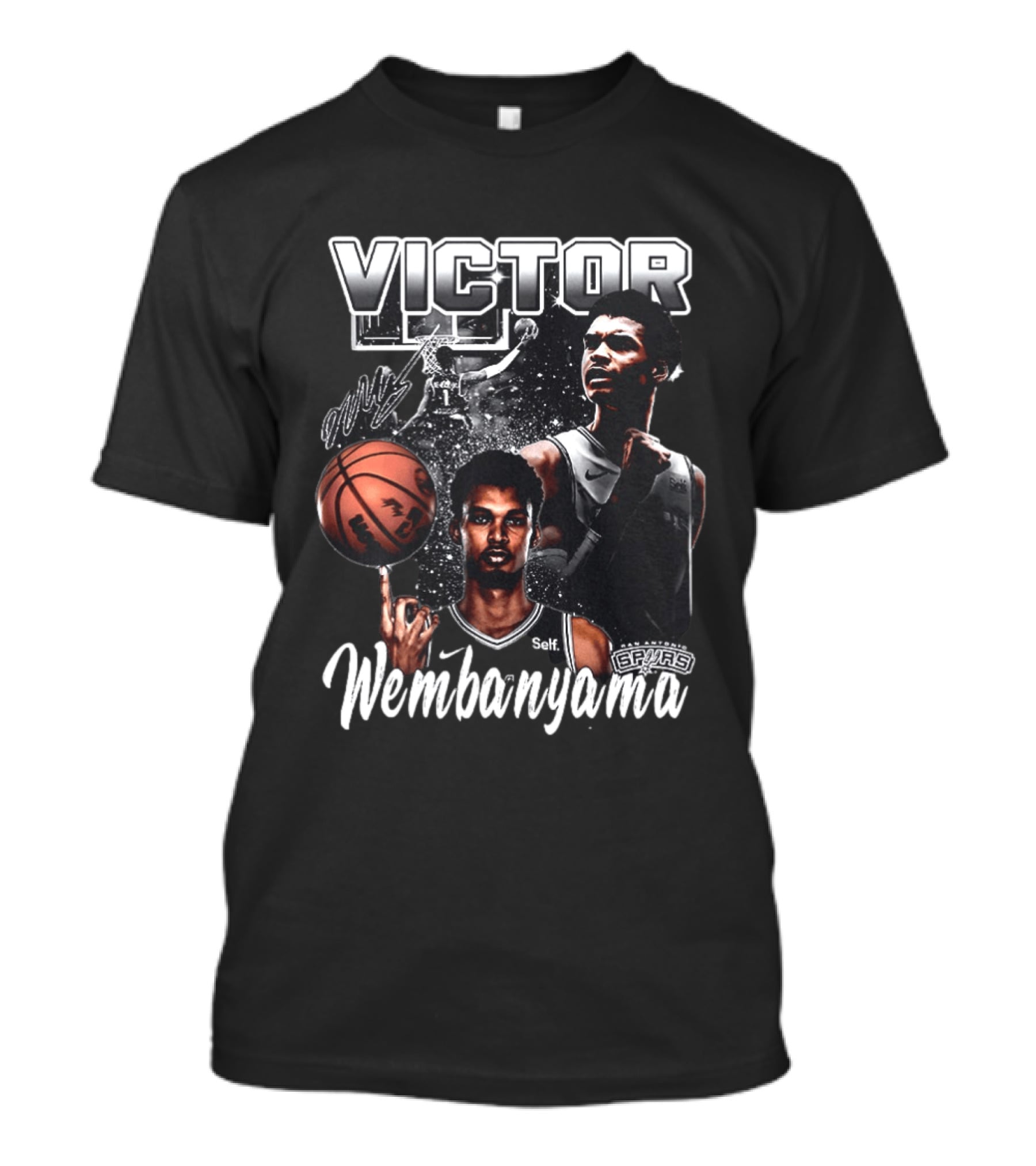 Victor Wembanyama Spurs Basketball Dunk Spinning Posing T-Shirt