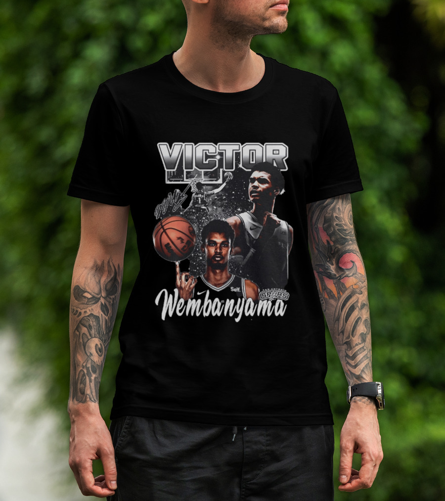 Victor Wembanyama Spurs Basketball Dunk Spinning Posing T-Shirt