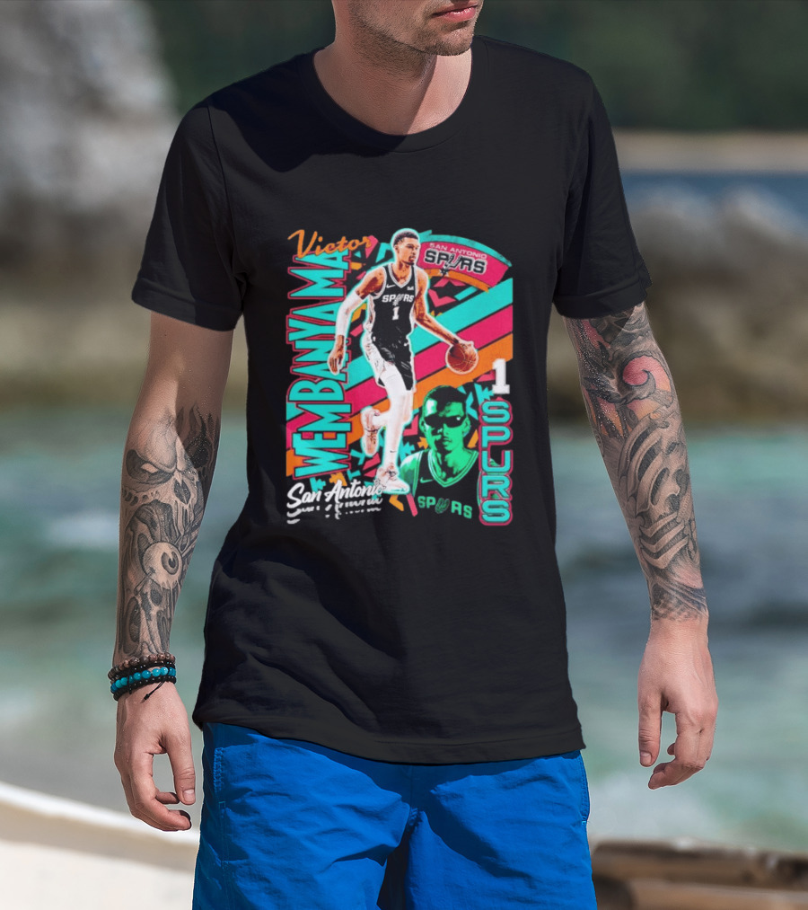 Victor Wembanyama San Antonio Spurs Retro Style Wemby 1 T-Shirt
