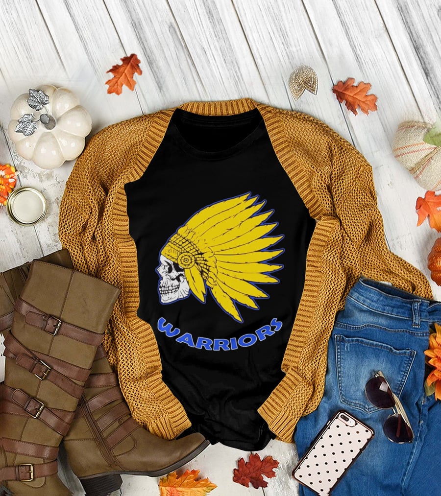 Warriors Fearless Spirit Skull Yellow Headdress T-Shirt