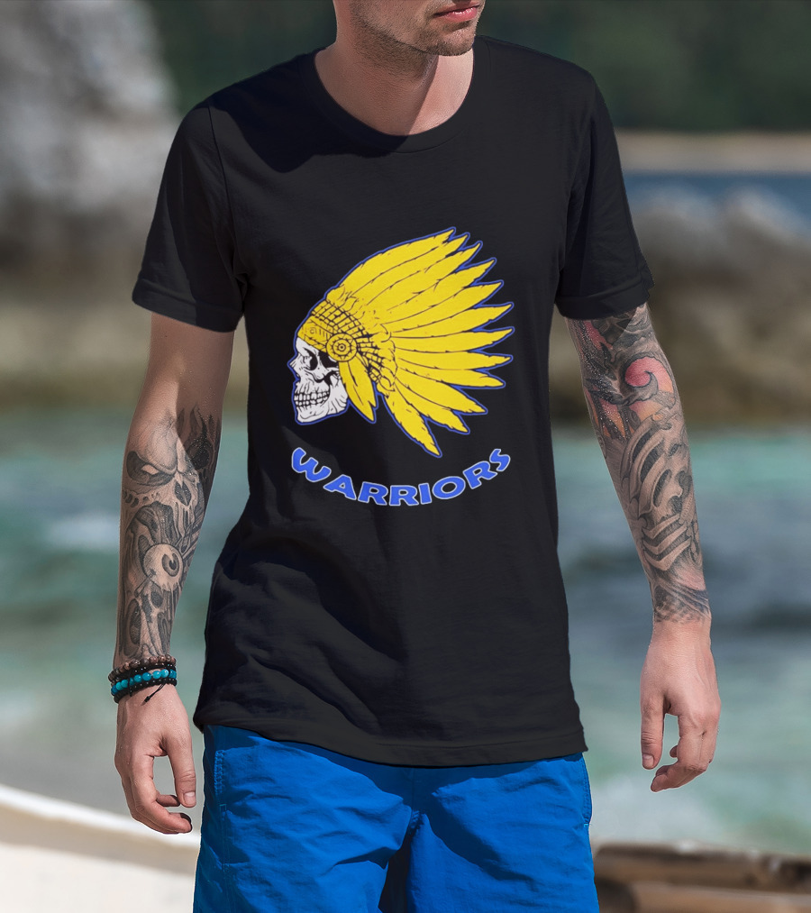 Warriors Fearless Spirit Skull Yellow Headdress T-Shirt