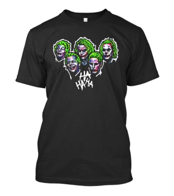 Joker Faces Ha Ha Ha Movie Villain Clown Interpretations T-Shirt