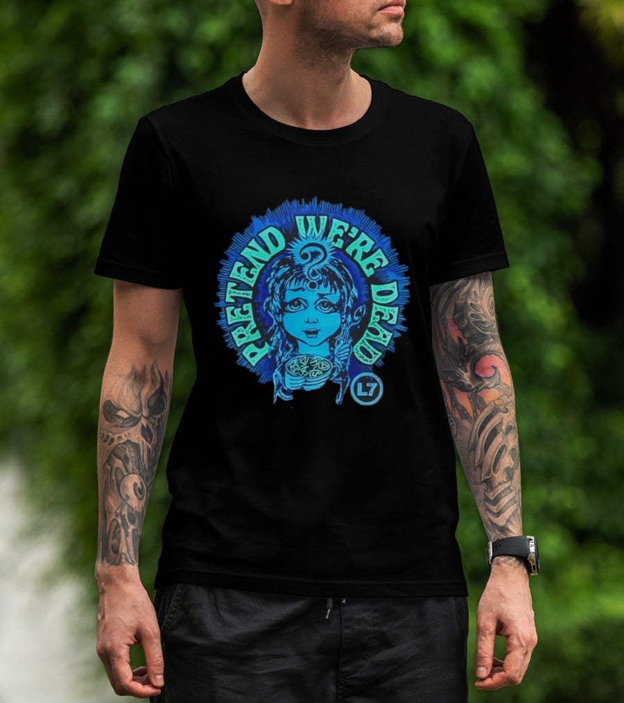L7 Pretend We're Dead Blue Comic T-Shirt