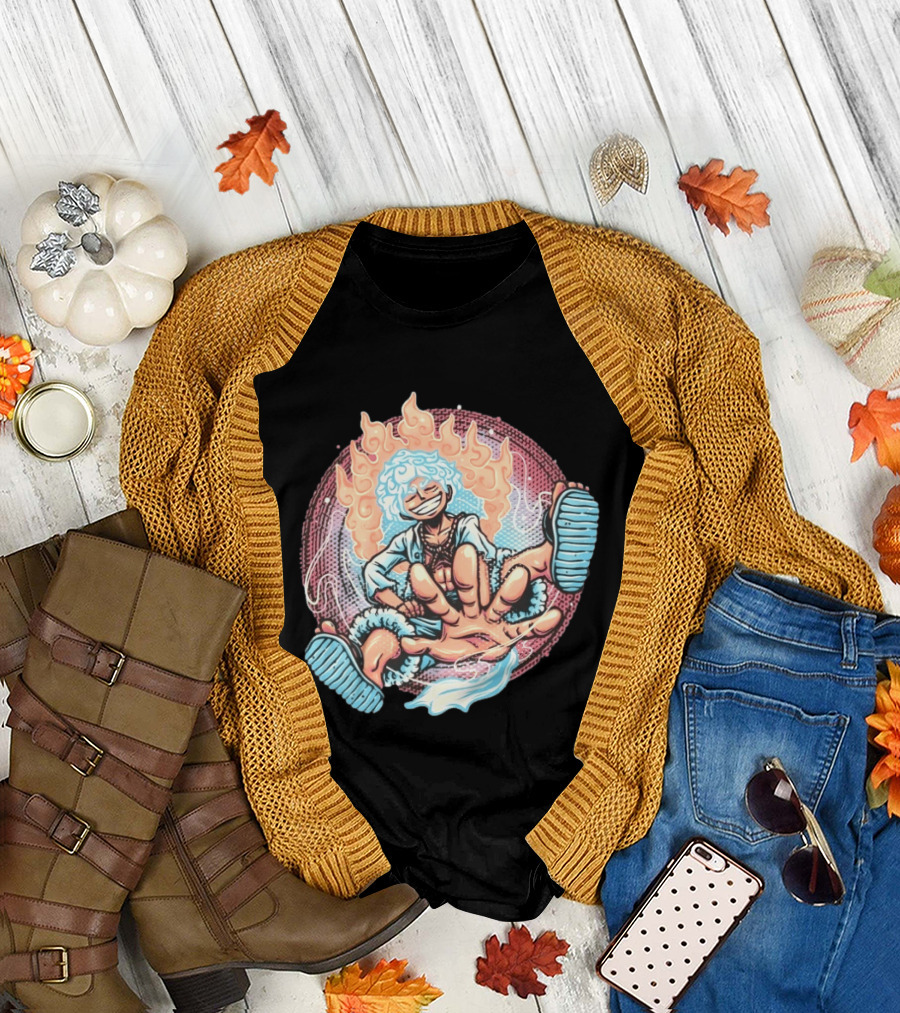 Luffy's Awakened Gear 5 Pirate King Manga Anime T-Shirt