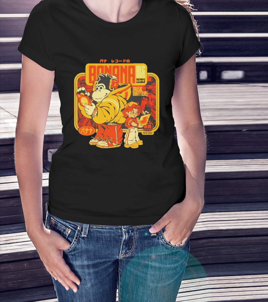 Banana Records Music Matters Retro Style Japanese T-Shirt