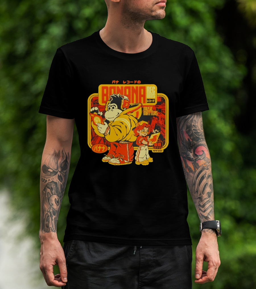 Banana Records Music Matters Retro Style Japanese T-Shirt