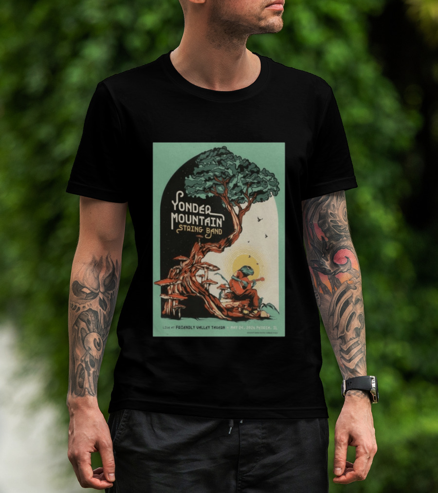 Yonder Mountain String Band Live At Friendly Valley Tavern Peoria IL May 24 2026 T-Shirt