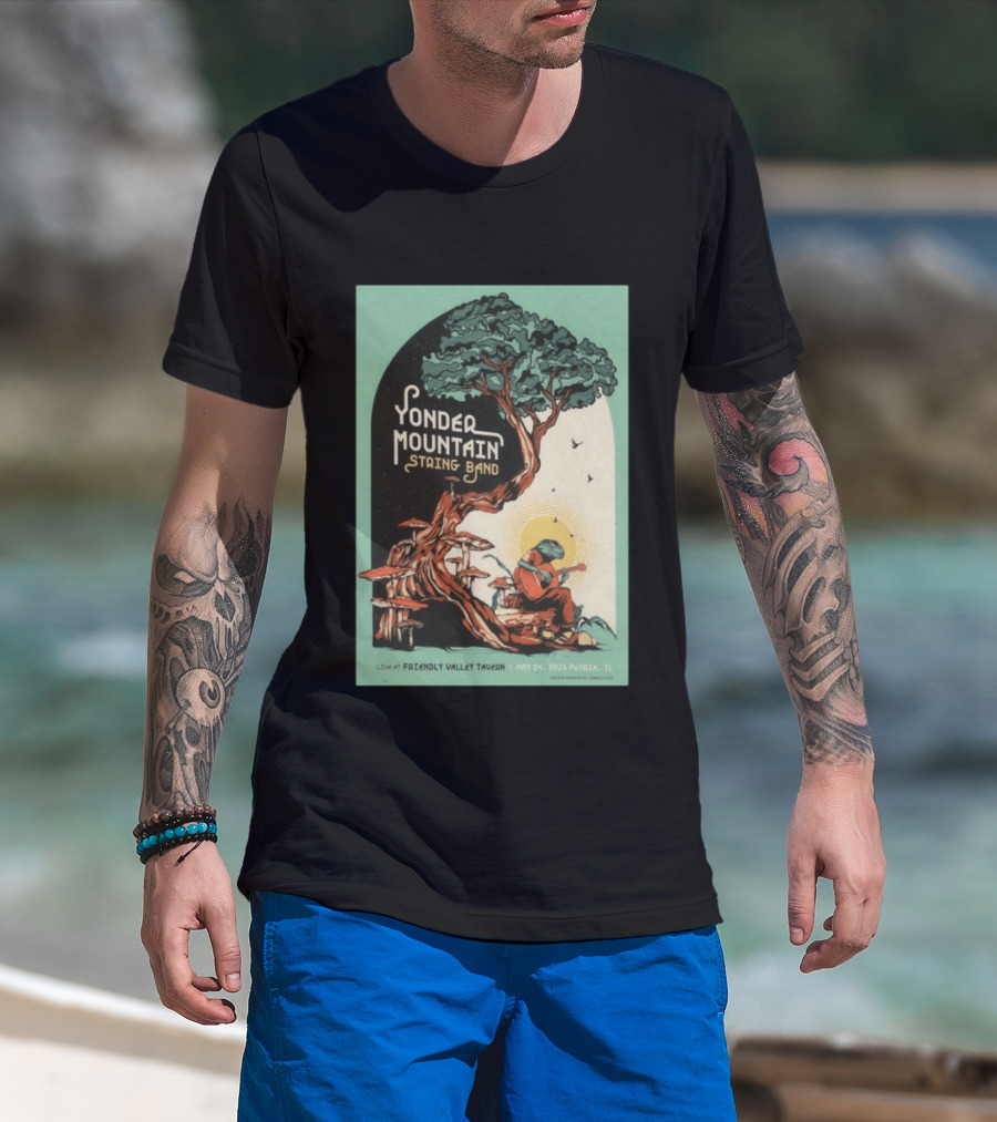 Yonder Mountain String Band Live At Friendly Valley Tavern Peoria IL May 24 2026 T-Shirt