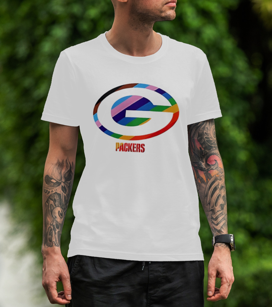 Packers Pride Support The Team Packers Colorful Logo Interpretation T-Shirt