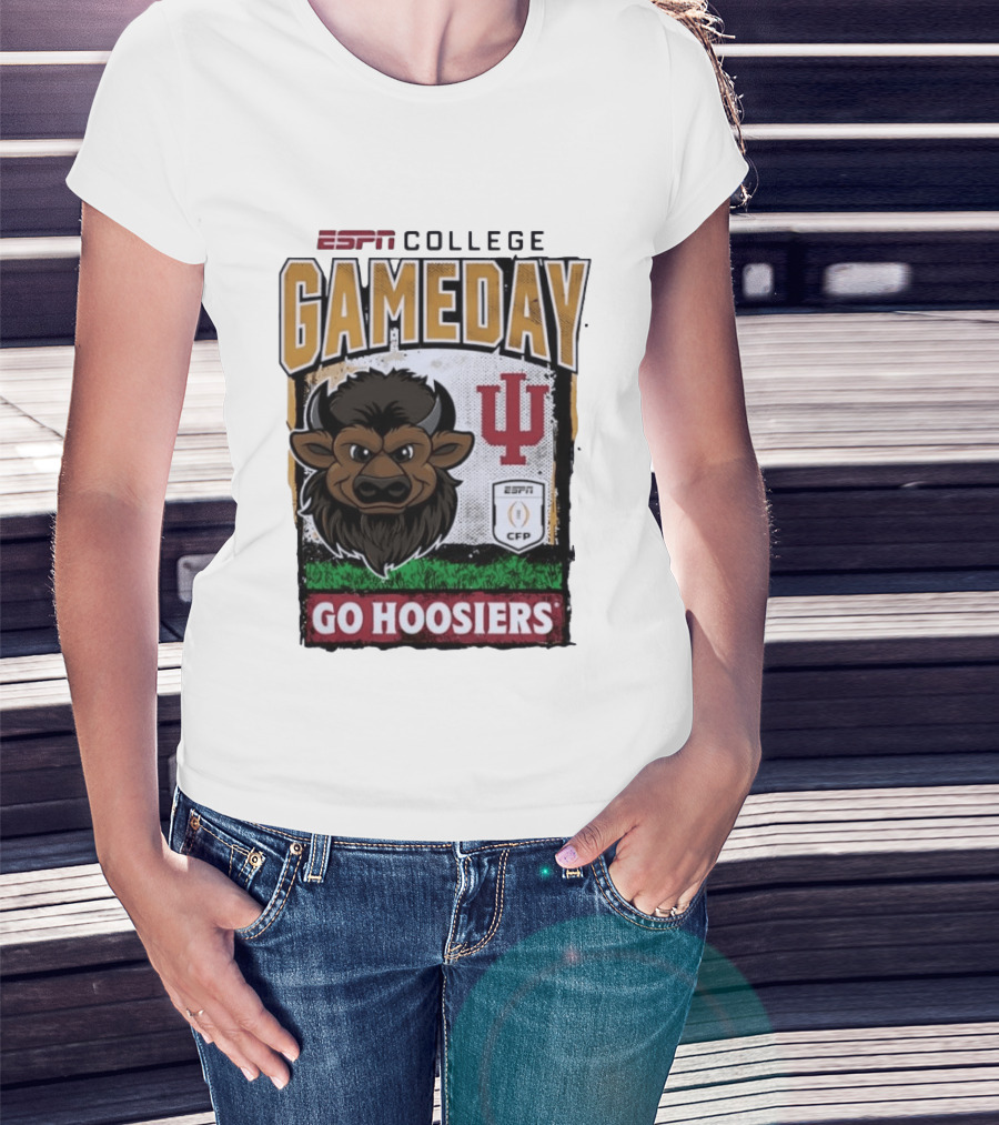 ESPN College Gameday Go Hoosiers IU Buffalo Football T-Shirt