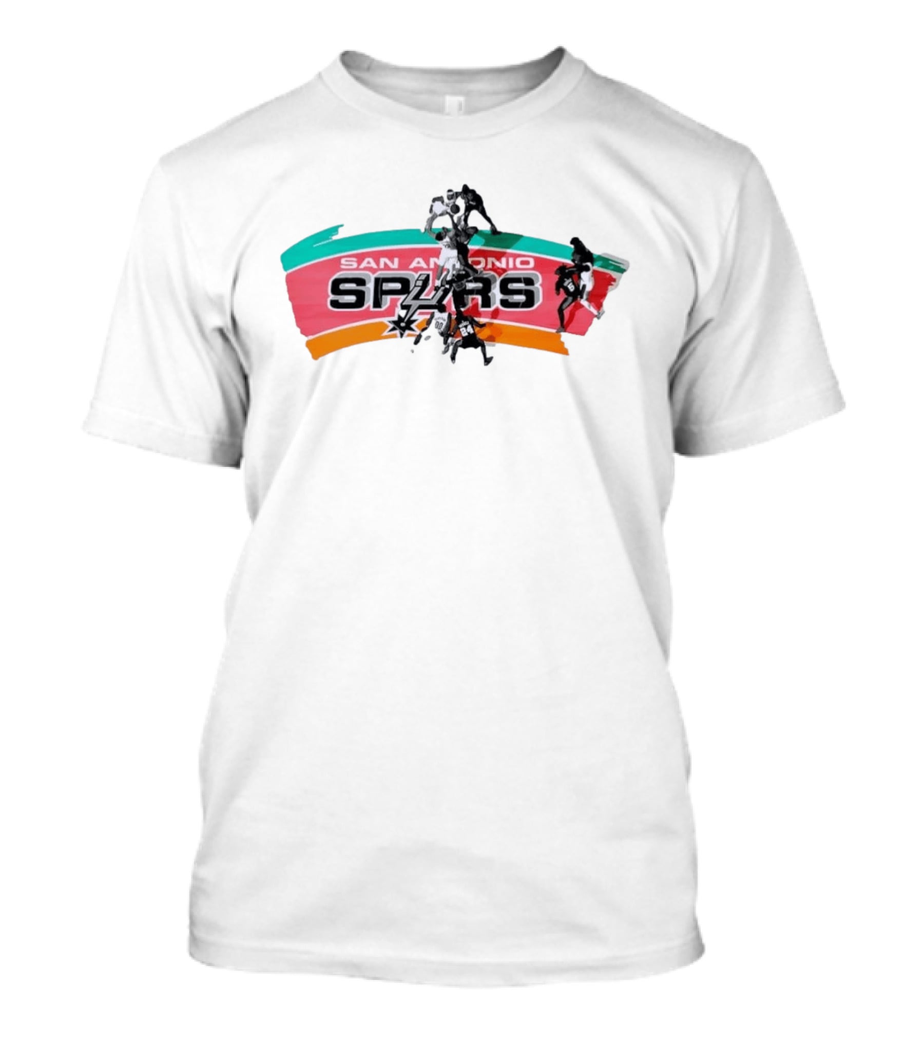 San Antonio Spurs Basketball Team Action Shot T-Shirt