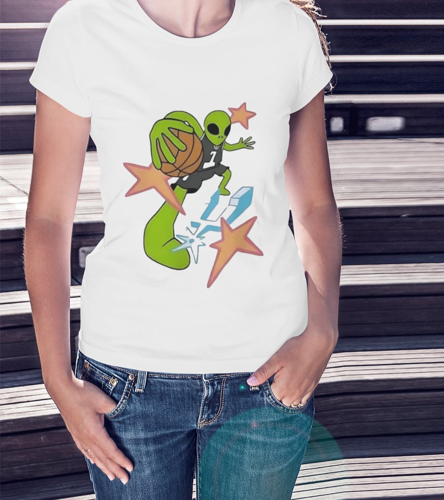 San Antonio Spurs Alien Basketball Dunking Stars T-Shirt