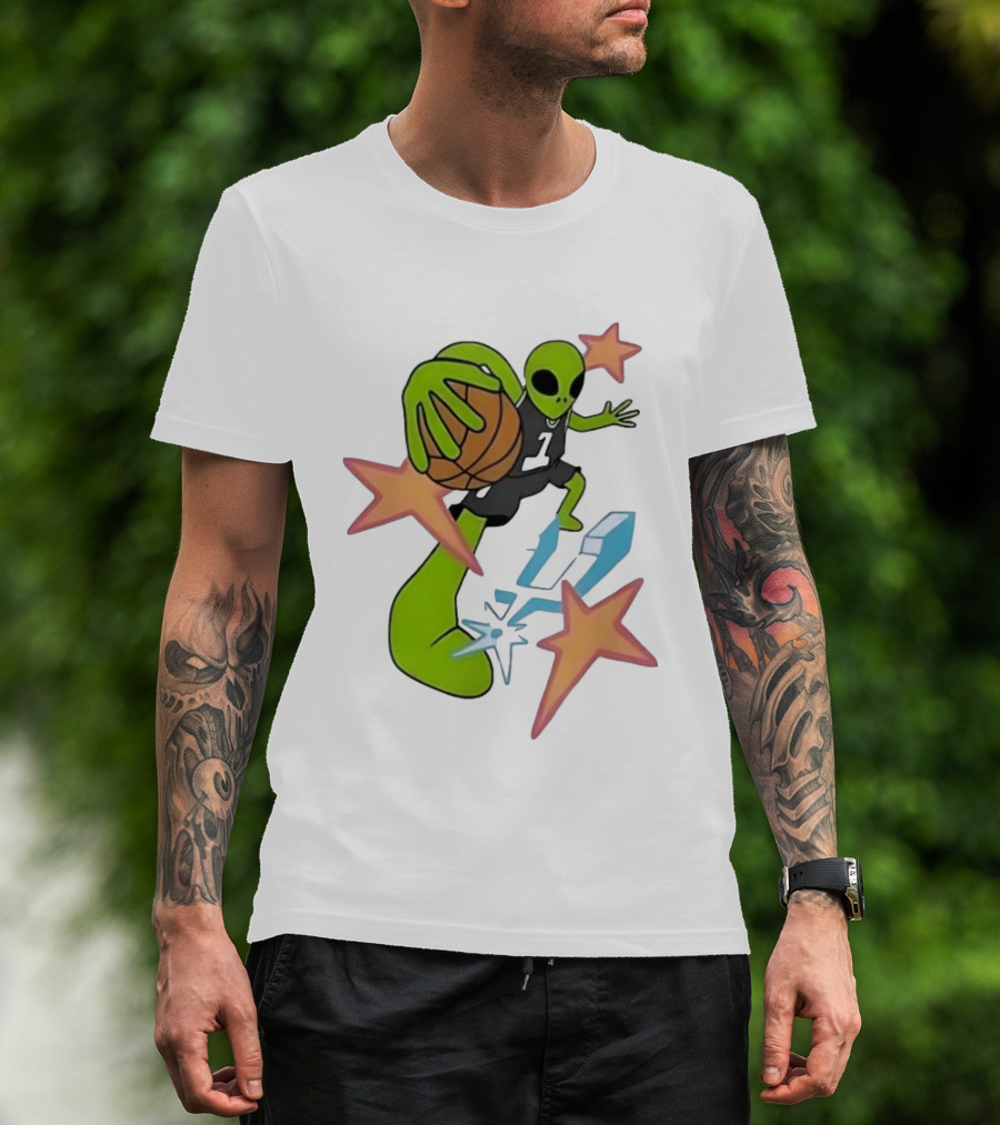 San Antonio Spurs Alien Basketball Dunking Stars T-Shirt