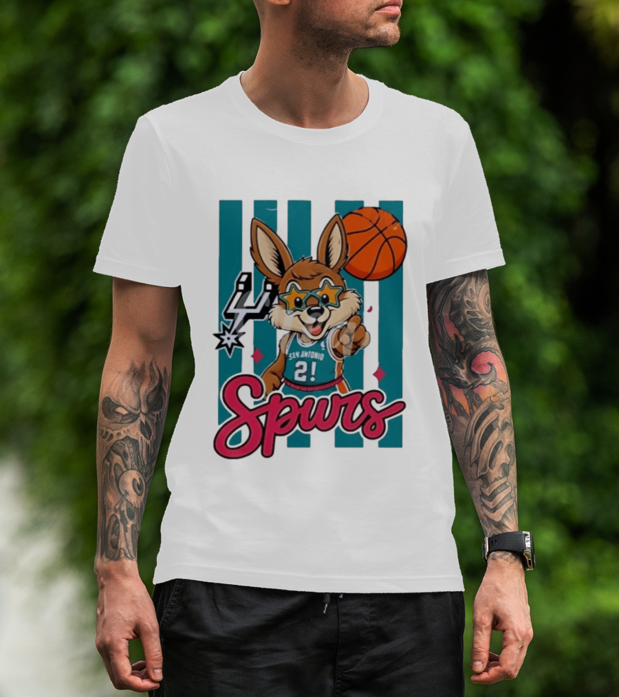 San Antonio Spurs Mascot Basketball Star Glasses Youth 21 T-Shirt