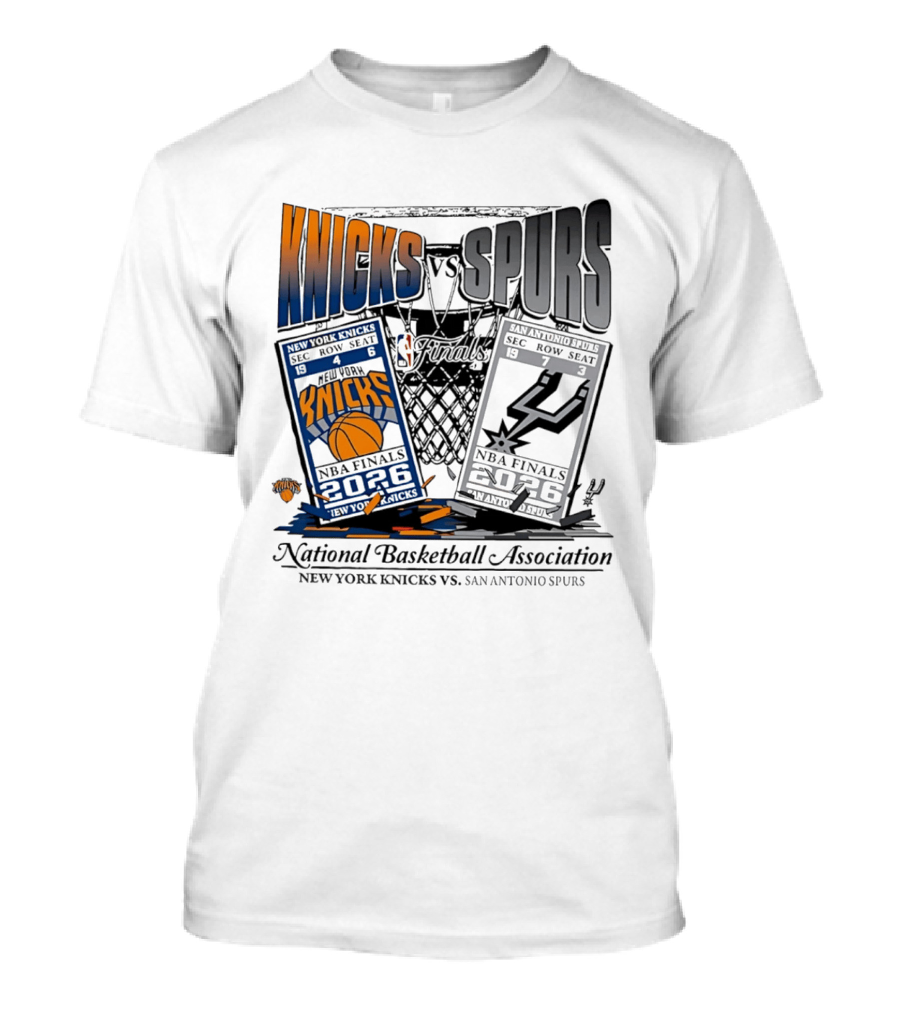 New York Knicks Vs San Antonio Spurs NBA Finals Tickets 2026 National Basketball Association T-Shirt