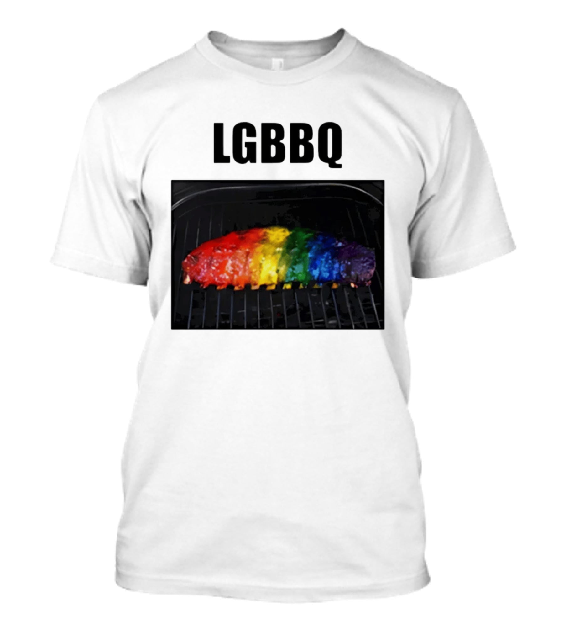 LGBBQ Rainbow Ribs LGBTQ BBQ T-Shirt