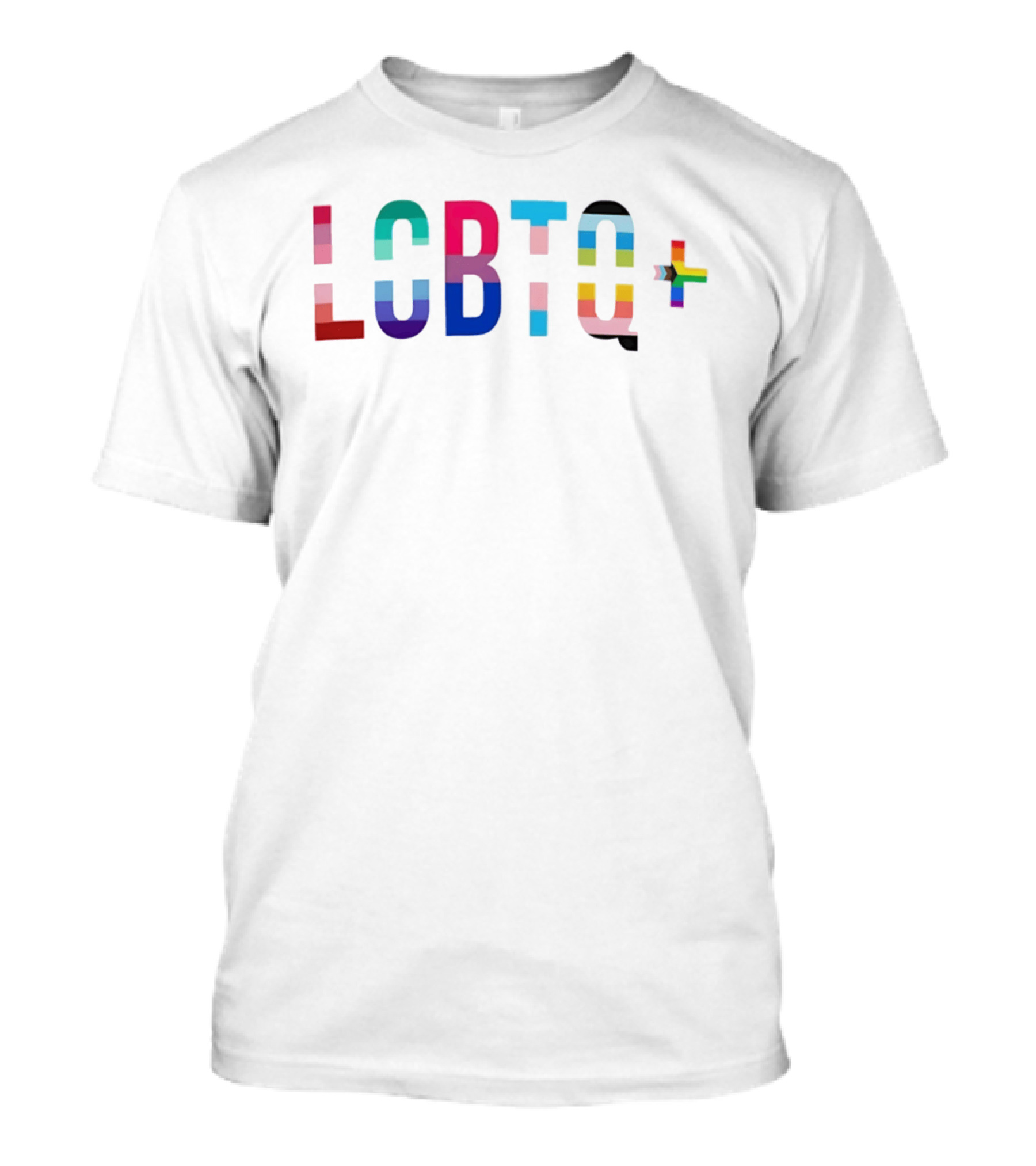 LGBTQ Plus Pride Colorful Flag Letters T-Shirt