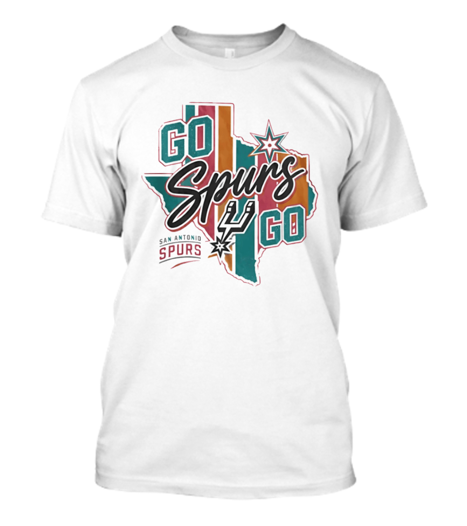 Go Spurs Go San Antonio Spurs Game Day Texas Map T-Shirt