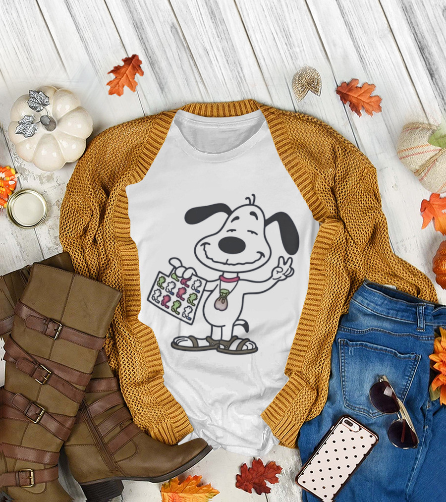 Groovy Snoopy Psychedelic Peace Sign Woodstock Bag T-Shirt