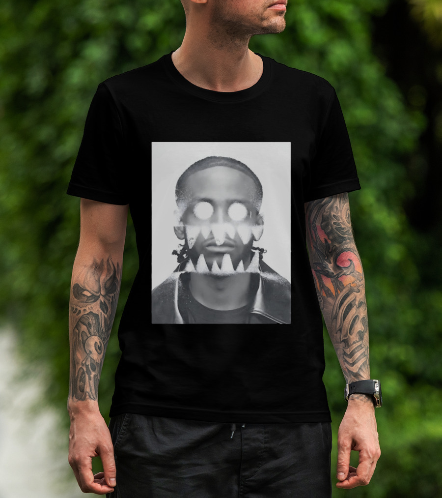 Astro Surreal Man Glowing Eyes Sharp Teeth T-Shirt