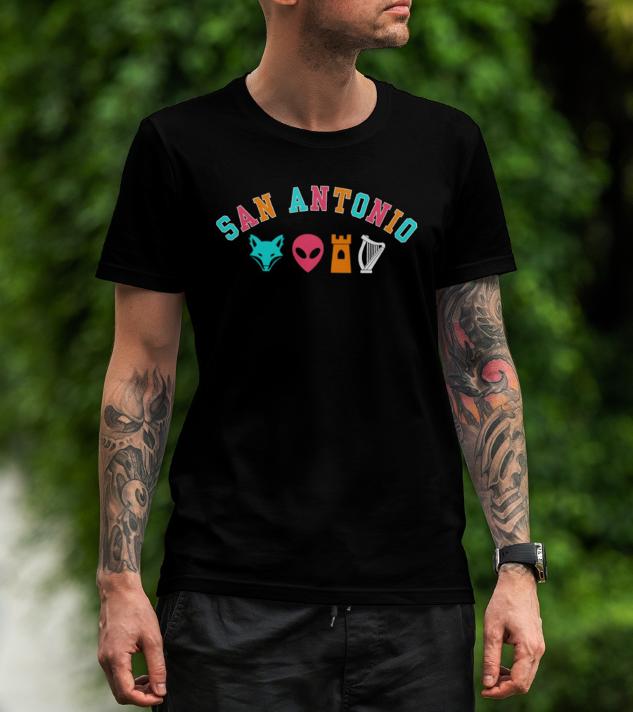San Antonio Fox Alien Castle Harp T-Shirt