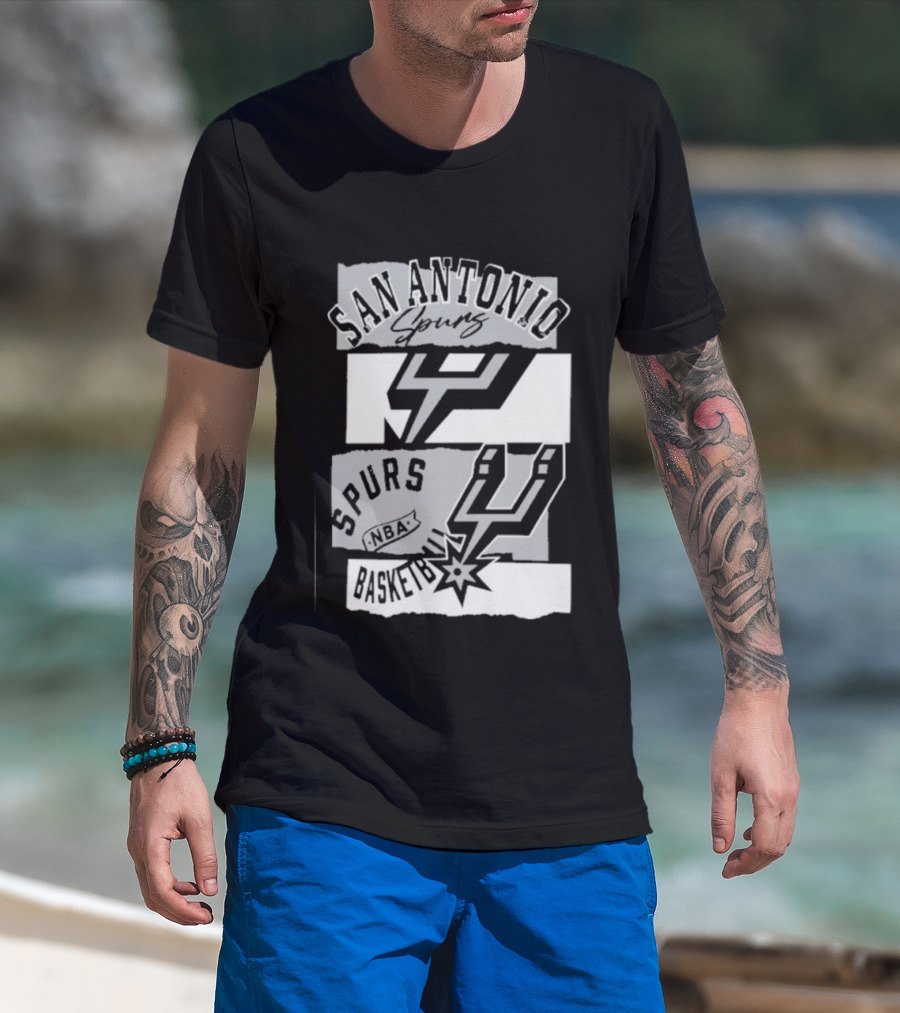 San Antonio Spurs In The Paint Vintage NBA Logoman Edition T-Shirt