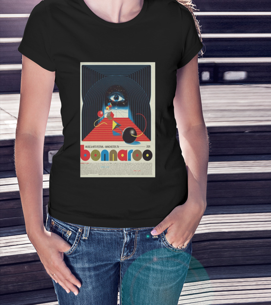 Bonnaroo Music & Arts Festival 2026 Manchester TN June 11 14 Retro Eye T-Shirt