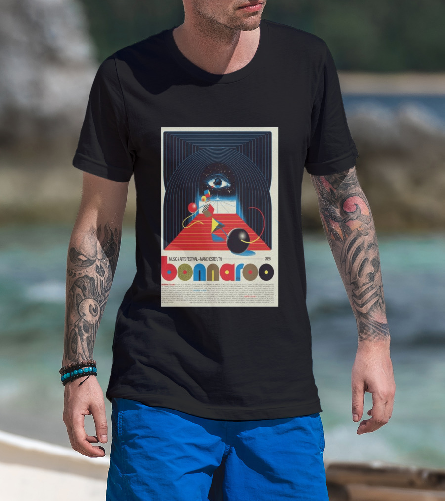 Bonnaroo Music & Arts Festival 2026 Manchester TN June 11 14 Retro Eye T-Shirt