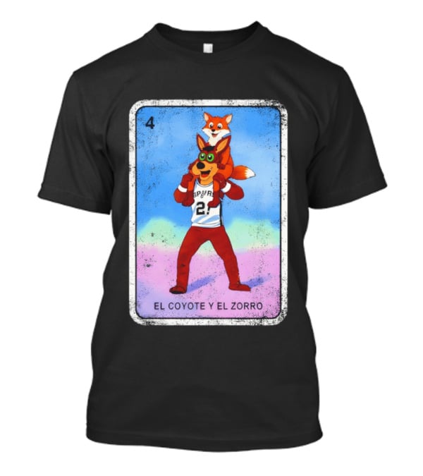 San Antonio Spurs Coyote El Zorro Lotería Card Number 4 T-Shirt