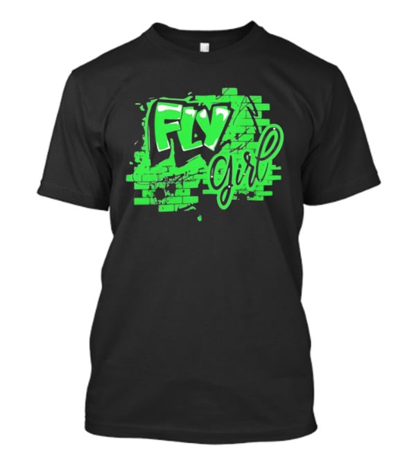 Fly Girl Graffiti Street Brick Wall T-Shirt