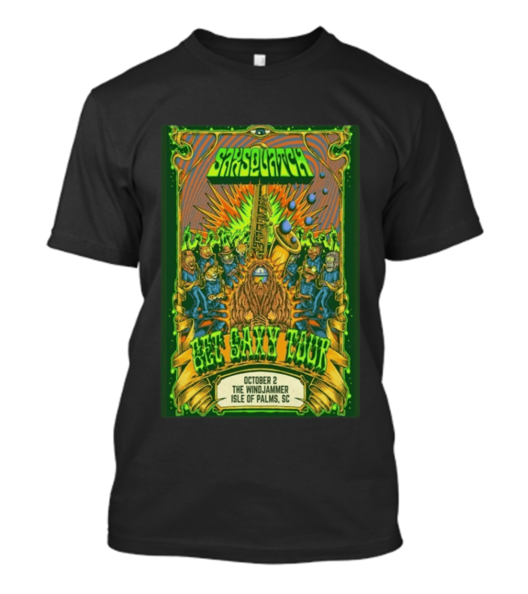 Saxsquatch Get Saxy Tour The Windjammer Isle Of Palms SC October 2 2026 T-Shirt