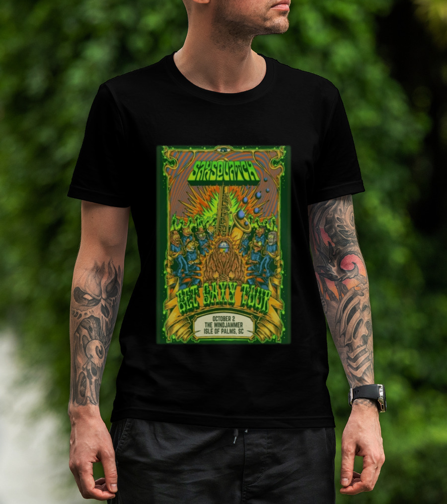 Saxsquatch Get Saxy Tour The Windjammer Isle Of Palms SC October 2 2026 T-Shirt
