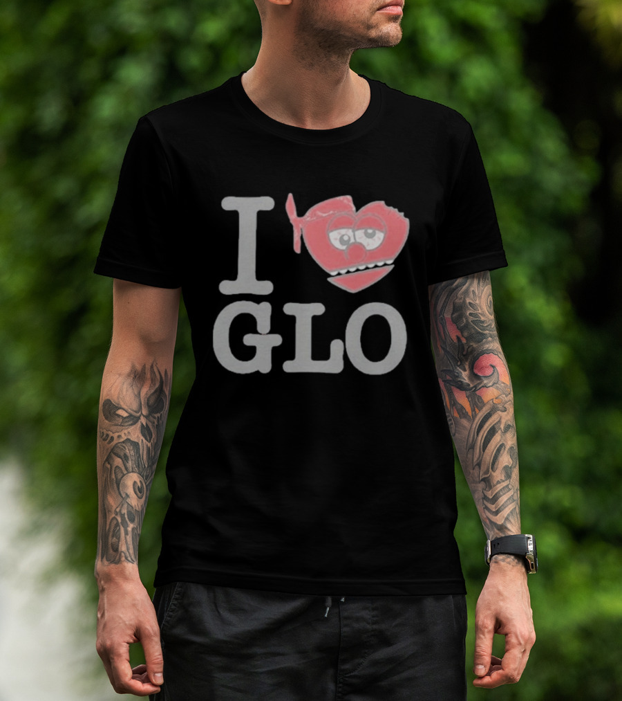 I Love Glo Heart Bandana Glo Gang T-Shirt