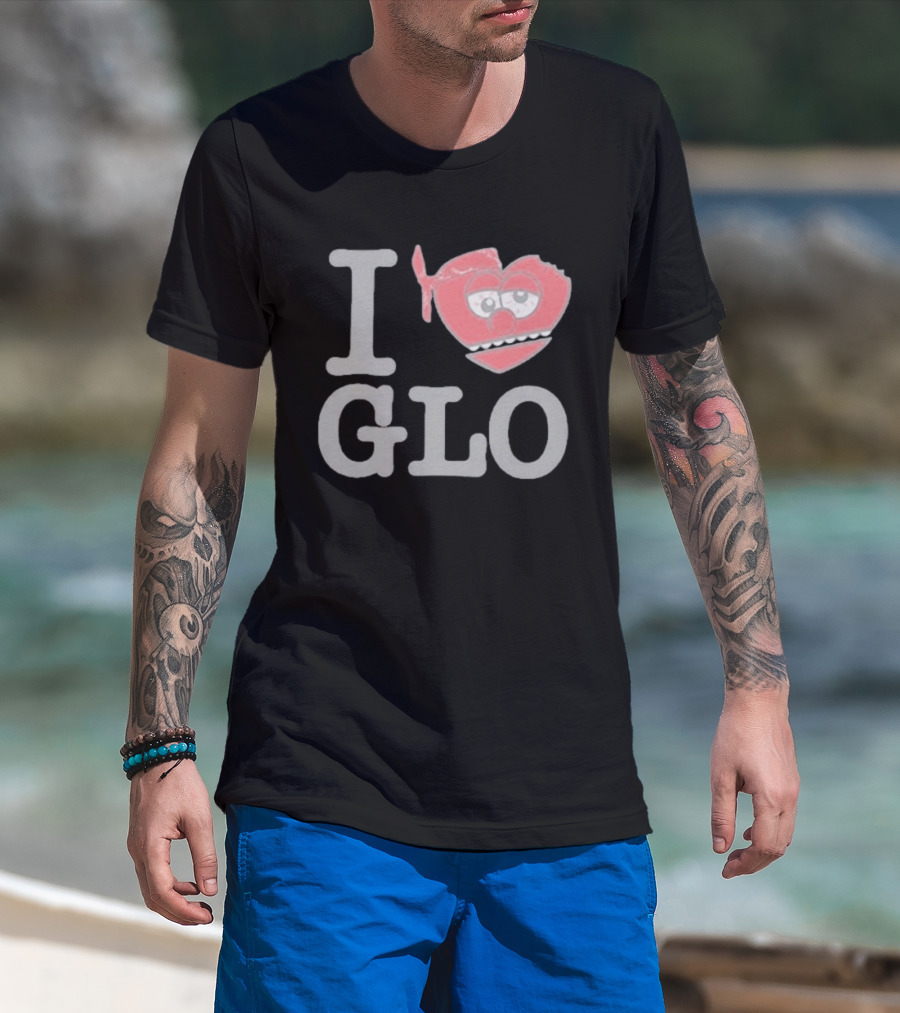 I Love Glo Heart Bandana Glo Gang T-Shirt