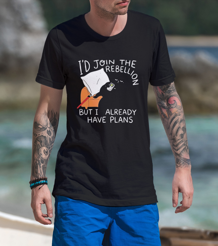 Lazy Cat Gaming Couch Rebellion Plans Funny Humor T-Shirt