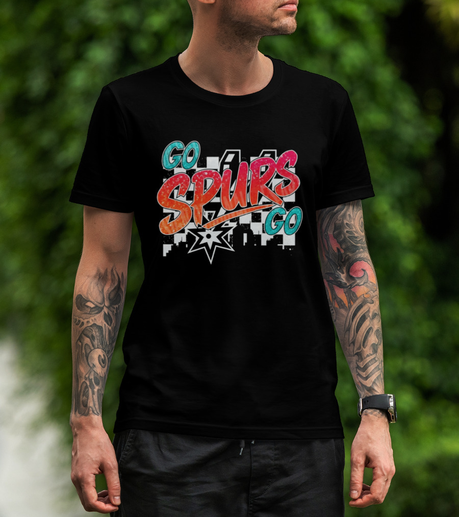 Go Spurs Go San Antonio Spurs Basketball Glitter NBA 2026 Starburst T-Shirt