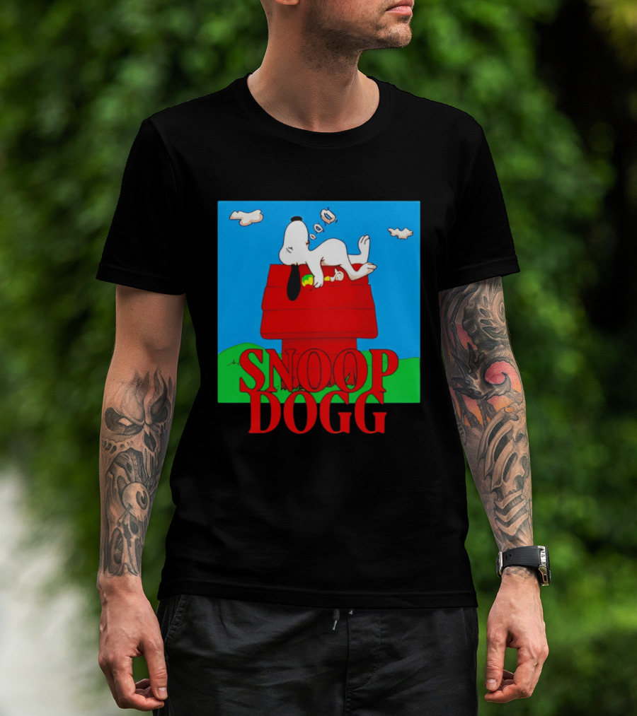 Snoop Dogg Snoopy Parody Relaxing On Doghouse T-Shirt
