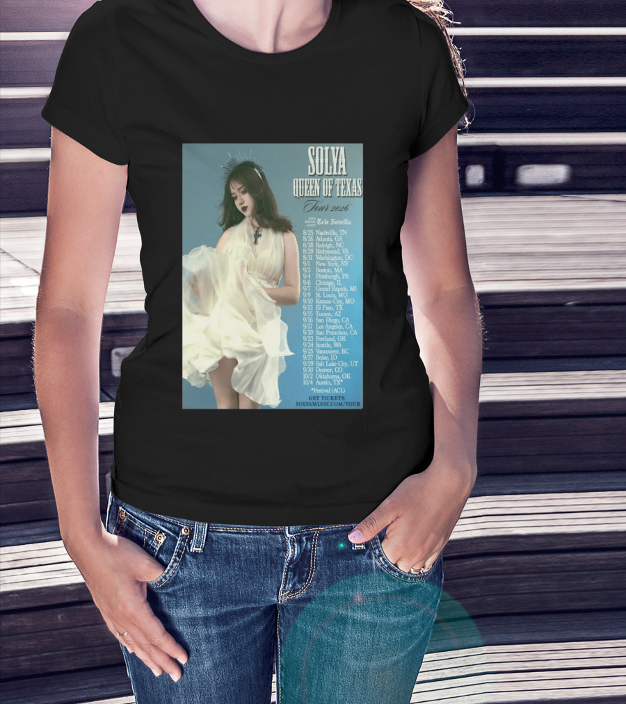 Solya Queen Of Texas Tour 2026 With Special Guest Tele Novella T-Shirt