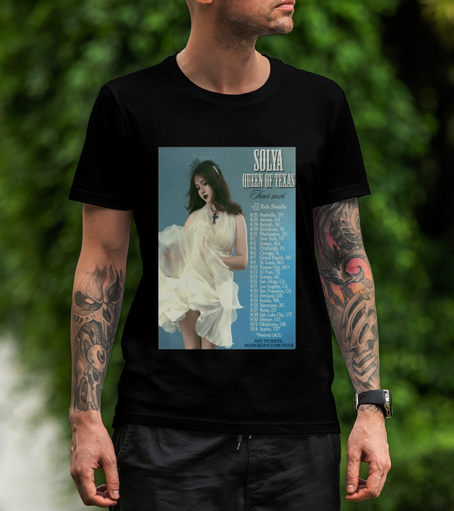 Solya Queen Of Texas Tour 2026 With Special Guest Tele Novella T-Shirt