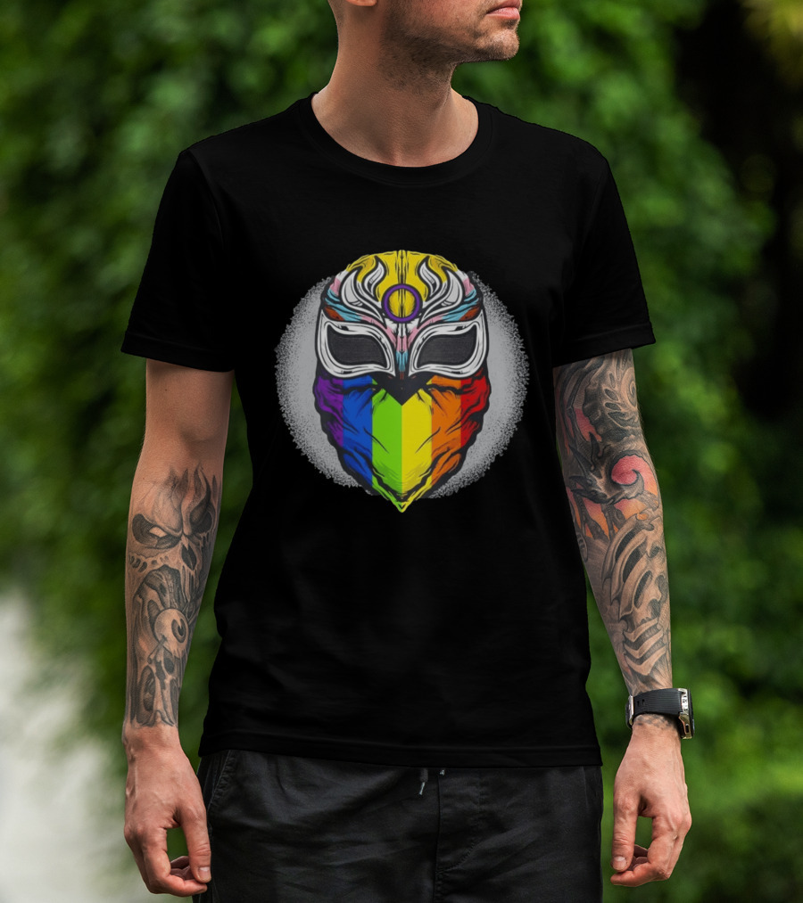 Pride Luchador Mask Rainbow Lucha Wrestling T-Shirt