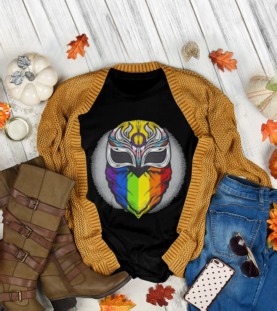 Pride Luchador Mask Rainbow Lucha Wrestling T-Shirt